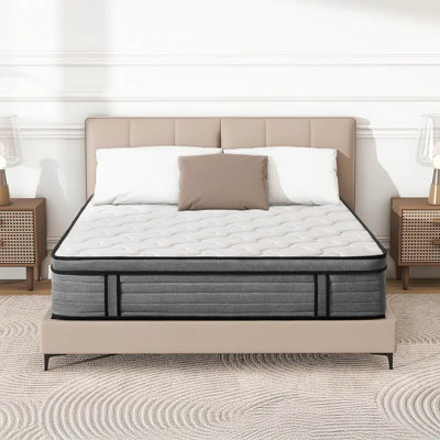 12 Inch Mattress, Hybrid Mattress In A Box, Pocket Springs For A Cool Sleep, Medium Firm Feel With Motion Isolation by Alwyn Home