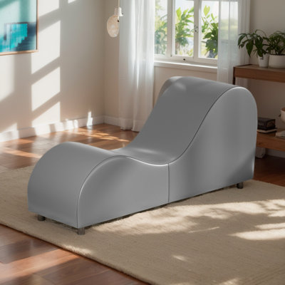Velvet Yoga Chair, Modern Curved Yoga Chaise Lounge Chairs For Adults Exercise, Adult Yoga Chaise Indoors For Relaxation, Small Chaise Lounge Chair Fo