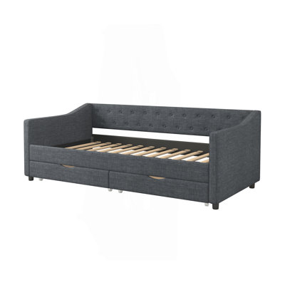 Luxurious Tufted Sofa Bed With Drawers For Optimal Comfort And Storage by Lark Manor