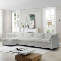 Modular Sectional Sofa with Deep Seat,Freely Combined Comfy Corduroy Couch,Arm chair with Pillows for Living Room, Apartment,L-Shaped 4-seat Oversized