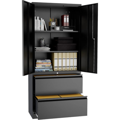 Metal Cabinets With Lockable Drawers And Doors by Hokku Designs