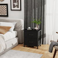 2 Storage Drawers For Bedroom Nightstand Small Dresser Chest Of Drawer End Table For Living Room by Ebern Designs