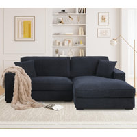 Oversized Solid Wood L-Shaped Sectional Sofa Chaise With Deep Seat by Latitude Run