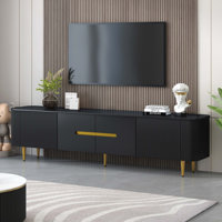 Minimalist TV Stand For Tvs Up To 85 Inches, Modern Entertainment Center Media Console With 4 Spacious Cabinets Used For Living Room by Mercer41