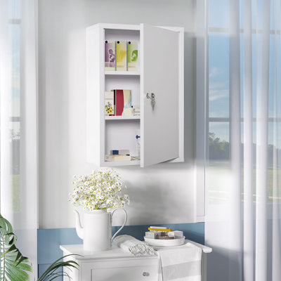Wall Mount Medicine Cabinet, 3 Tier Emergency Box, Lockable With 2 Keys by Ebern Designs