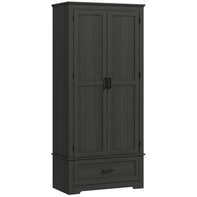 Kitchen Pantry Storage Cabinet, Farmhouse Freestanding Pantry Cabinet With 2 Doors, Tall Cabinet With Adjustable Shelves by Lark Manor