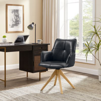 Genuine Leather Swivel Home Office Desk Chair by Corrigan Studio