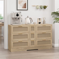 Corly 51.2 "Rattan Locker With Drawers, 9 Drawers, Metal Handles For Kitchen, Living Room, Bedroom by Bay Isle Home