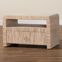 Bali & Pari Hannah Bohemian Woven Grasscloth 1-Drawer Nightstand by Bayou Breeze