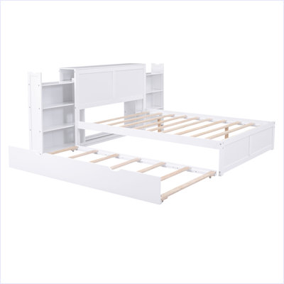 Storage Platform Bed With Pull Out Shelves And Twin Size Trundle by Red Barrel Studio