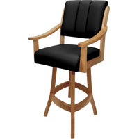 Havertown Leather Counter Solid Wood Bar Stool 26" Seat by Red Barrel Studio