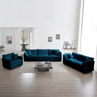 3 Piece Set Extra Deep Seat Sectional Sofa For Living Room by Latitude Run