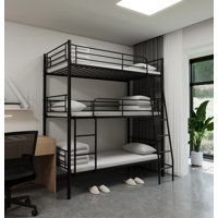 Bedroom dormitory twin size metal triple bunk bed can be disassembled into three beds by Isabelle & Max