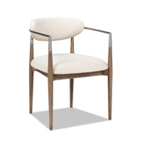 Jimmie Mixed Material Upholstered Dining Arm Chair by Hokku Designs
