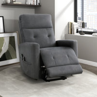 Yannis 32" Modern & Contemporary Textured Microfiber Power Lift Chair with Massage & Heat Settings & Gentle Lift Motion by Latitude Run