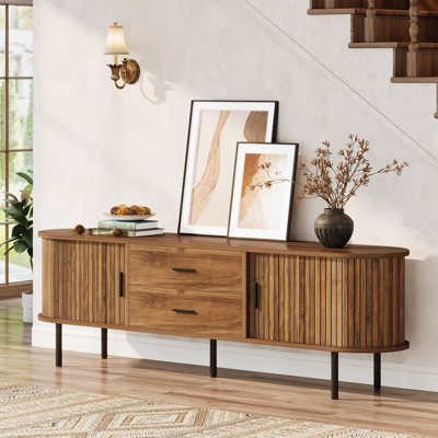 70" Mid-century Modern Low Console Cabinet by Latitude Run