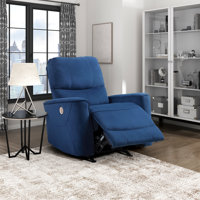 Dille 35" Modern & Contemporary Velvet Fabric Power Rocker Reclining Chair with Gentle Rocking Motion & One-Touch Power Control by Latitude Run