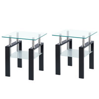 Versatile Tempered Glass Side Table For Various Rooms, Enhancing Interior Style by Orren Ellis
