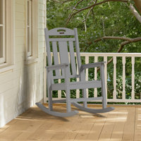 Outdoor Rocking Chair HDPE Patio Rocker Chair Rocking Adirondack Chairs by Lark Manor