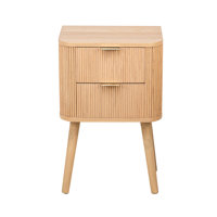 Twilley 2-Drawer Natural Wood Nighstand