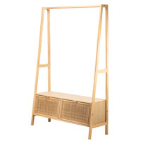 Ronni Rattan and Wood Coat Rack by Bay Isle Home
