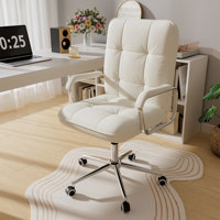 Home Office Desk Chair, Swivel Computer Desk Chair with Wheels and Padded Arms by Wrought Studio