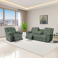2-Piece Corduroy Living Room Recliner Set, Sofa &Chair by Ebern Designs