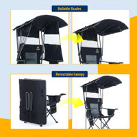 Portable Heated Camping Chair with Canopy, Shade, Removable Footrest, and Foldable Design for Camping & Picnic (2-Pack) by Arlmont & Co.