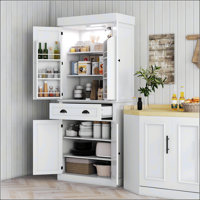 71" Kitchen Pantry Cabinet With Motion Sensor Light by Red Barrel Studio