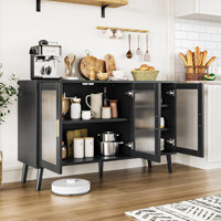 Reeded 3-glass Door Sideboard by George Oliver