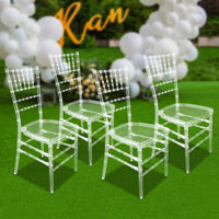 4Pcs PC Clear Stacking Elegant Dining Chairs by Ivy Bronx