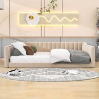 Velvet Upholstered Daybed with Side Storage Pocket for Guest Rooms by Mercer41