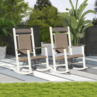Outdoor Patio HDPE Outdoor Rocking Chair (Set of 2)