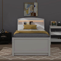 Platform Bed With Storage And An LED Headboard by Latitude Run