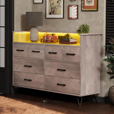 8-Drawer Dresser with LED Light & Charging Station by Wrought Studio