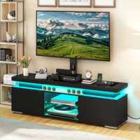Modern Industrial TV Stand Cabinet Media Consoles with High Mount and Power Outlet by Wrought Studio
