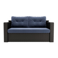 Convertible Outdoor Sofa With Storage Shelves, Foldable Wicker Couch For Patio And Garden by Ebern Designs