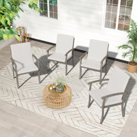 Colby 4-Piece Aluminum Patio Dining Chairs With Cushions by Red Barrel Studio