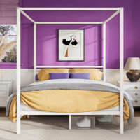 Metal Canopy Bed Frame With Four Poster by Ebern Designs