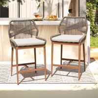 Boho Rope Counter Stools Set of 2 by Bay Isle Home