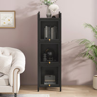 Modern Glass Door Cabinet with Featuring Four-tier Storage by Latitude Run