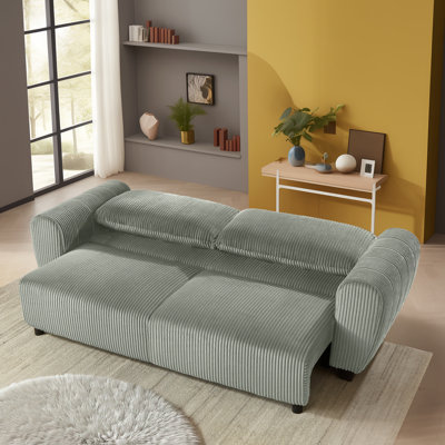 Elegant Corduroy 3-Seater Convertible Sleeper Sofa With Hidden Storage – A Versatile Addition To Your Home Decor