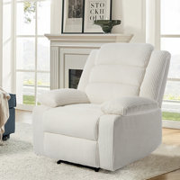 Ameiah Upholstered Corduroy Manual Push Back Recliner Chair with Wingback