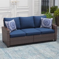 71" Hand-Woven Wicker Outdoor Sofa by Winston Porter