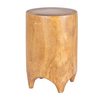 Hand-Carved Wood Side Table by Millwood Pines