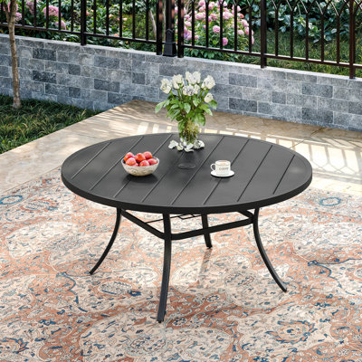 50“ Round Metal Outdoor Dining Table by Lark Manor
