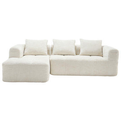 2 - Piece Chenille No Frame Compressed Sectional by Mercer41