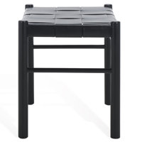 Mayer Woven Leather Ottoman by Latitude Run
