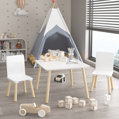 Kids Table and Chairs Set, 3-5 Pieces Toddler Table and Chair Set, Wooden Activity Play Table Set by Isabelle & Max