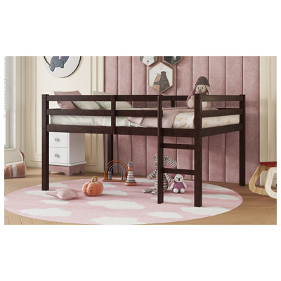 Full Rubber Wood Loft Bed With Ladder by Harriet Bee
